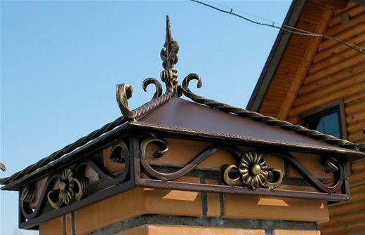 Колпаки для кирпичных столбов