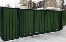 Ворота из профильной трубы с профлистом (прямые)